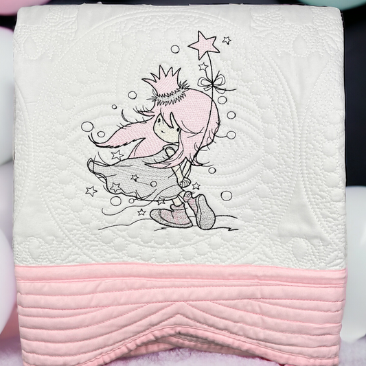 Embroidered Personalized Quilted Blanket for Babies