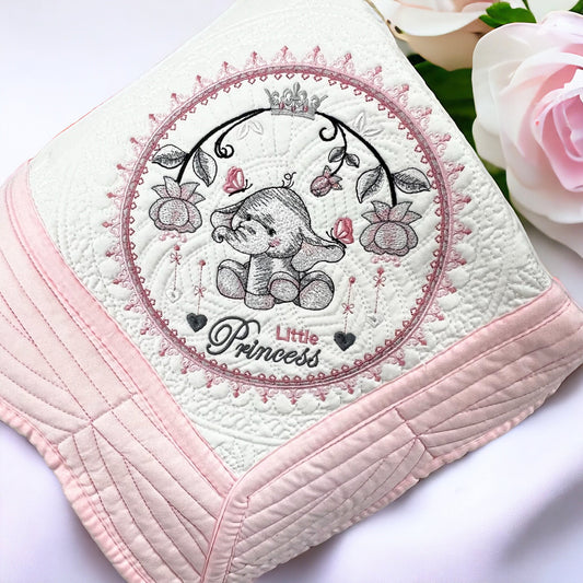 Heirloom Baby Quilt, Embroidered Keepsake Blanket, Personalized Heirloom Quilt, Baby Shower Gift, New Baby Gift, Quilted Heirloom Blanket
